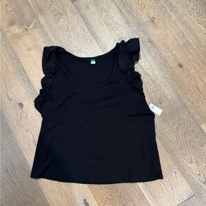 Old Navy Black Ruffle Sleeve Top NWT Size 3X